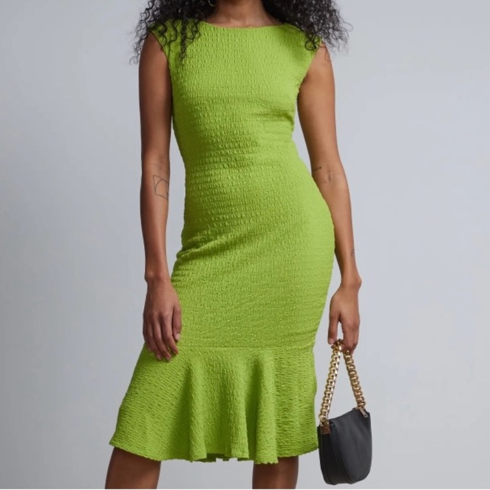 Boat-Neck Trumpet-Hem Sheath Dress